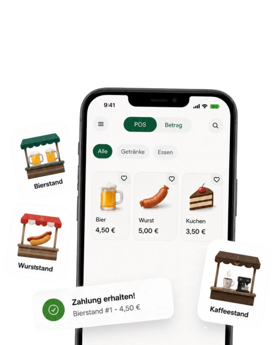 booxos Kassensystem mit Produktauswahl auf dem Smartphone eines Vereinshelfers